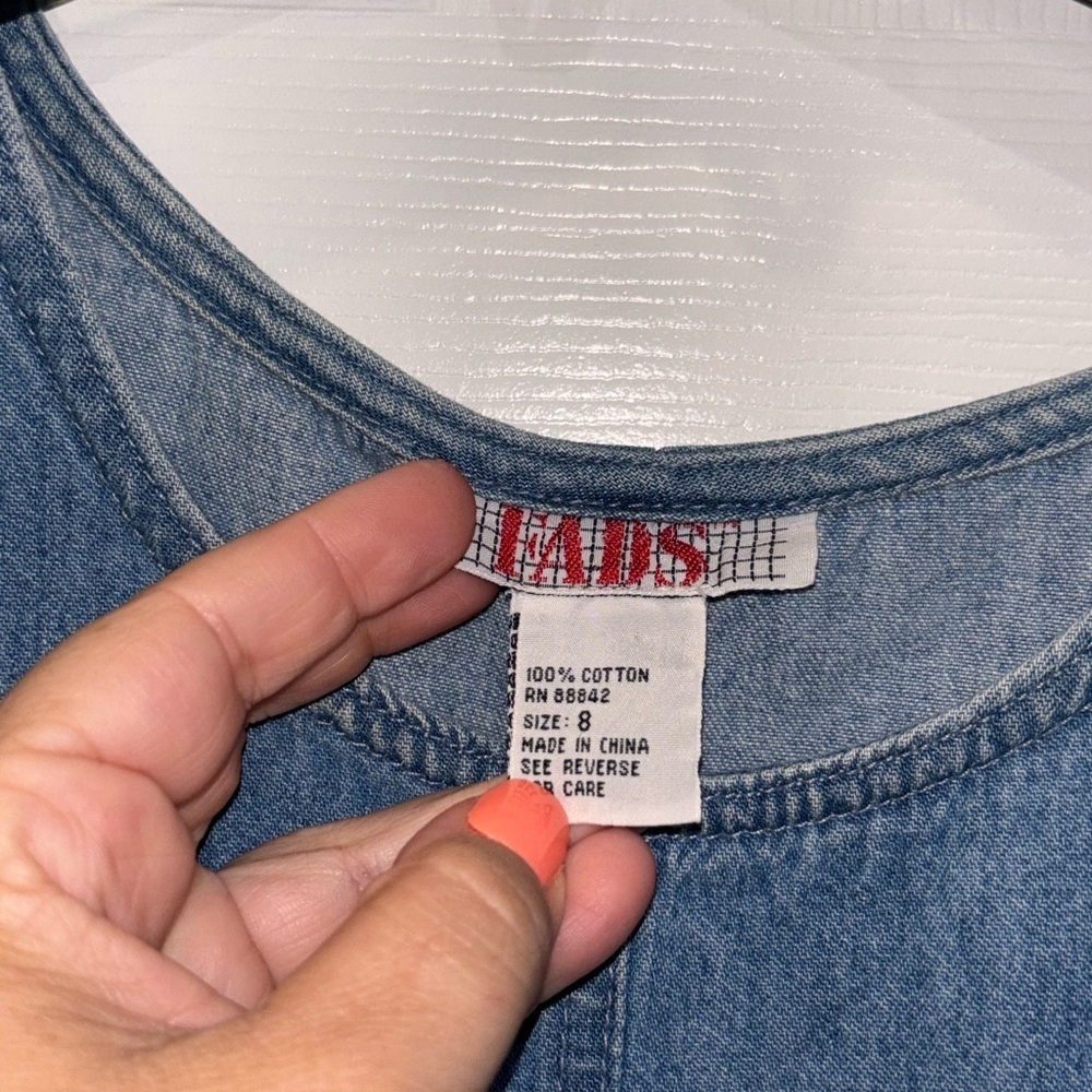 FADS vintage denim dress size 8 with pockets - Picture 3 of 14